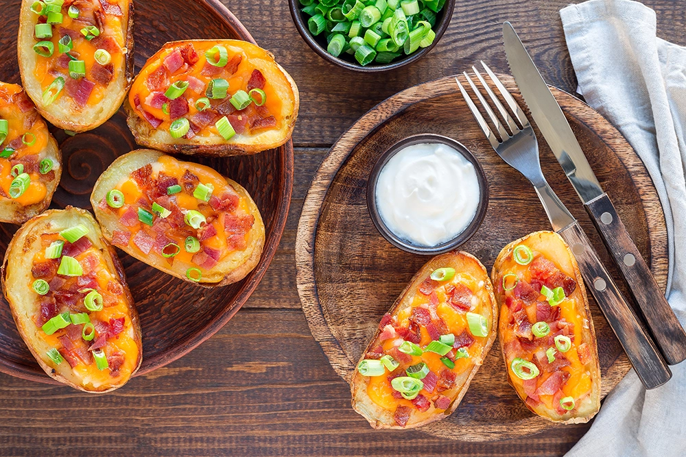 Cheesy Bacon Ranch Twice Baked Potatoes