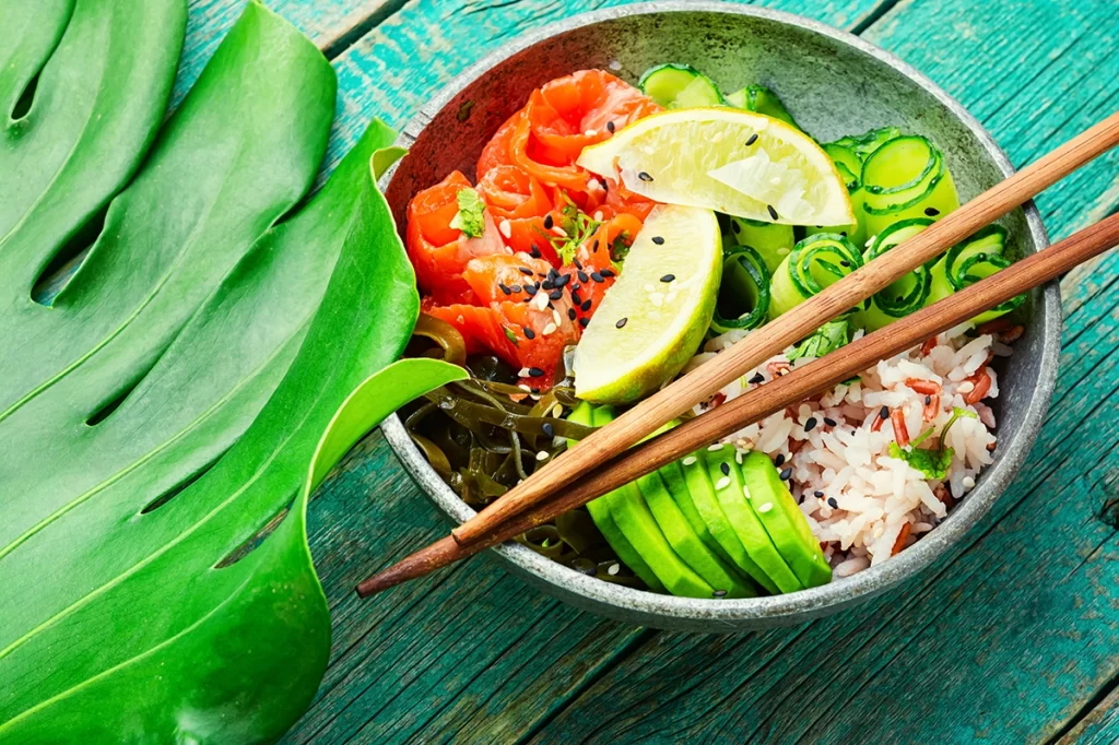 Bonus Dish: Poke Bowl, traditional Hawaiian food