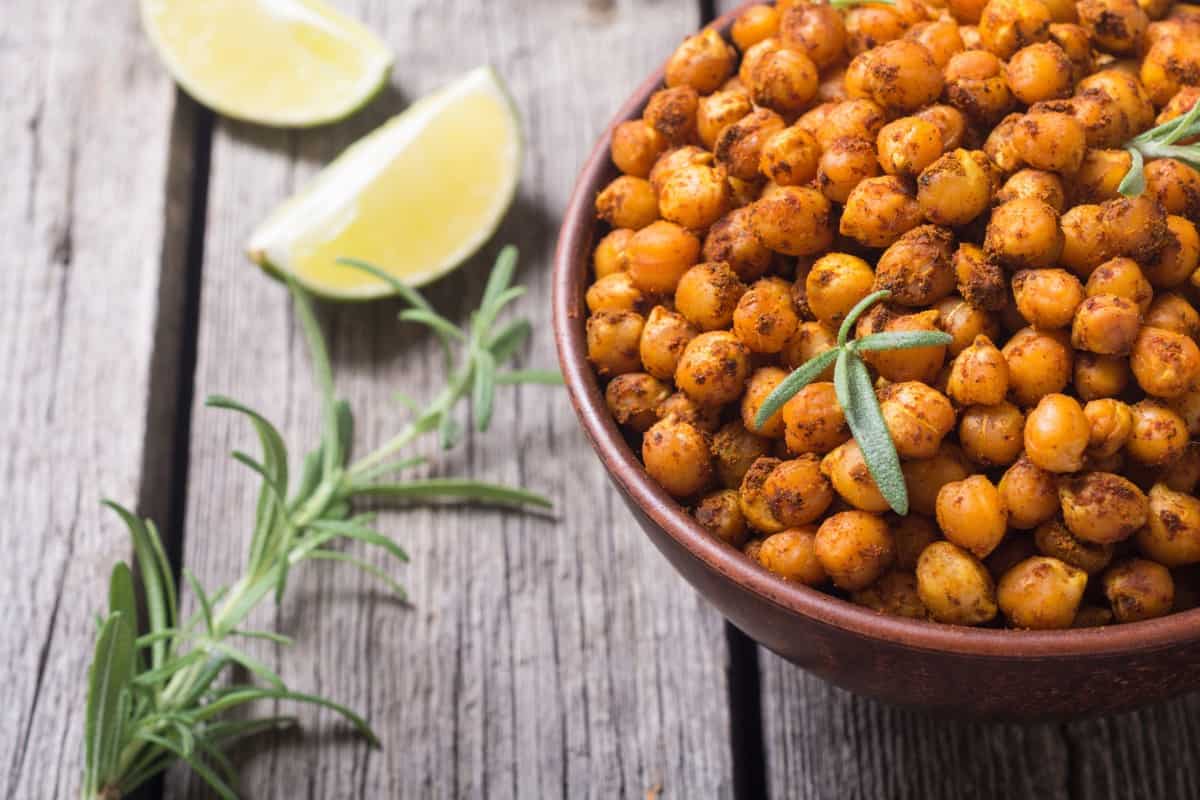 Crispy Baked Curried Chickpeas