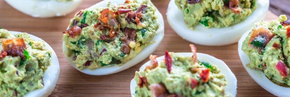 Sriracha Deviled Avocado Eggs