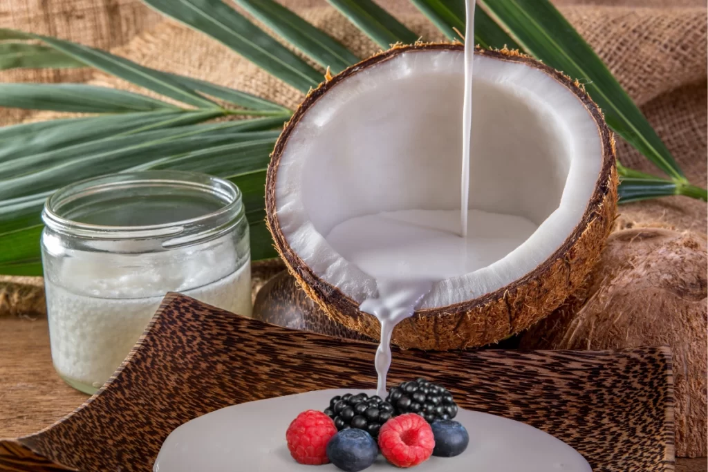 fruit and coconut water