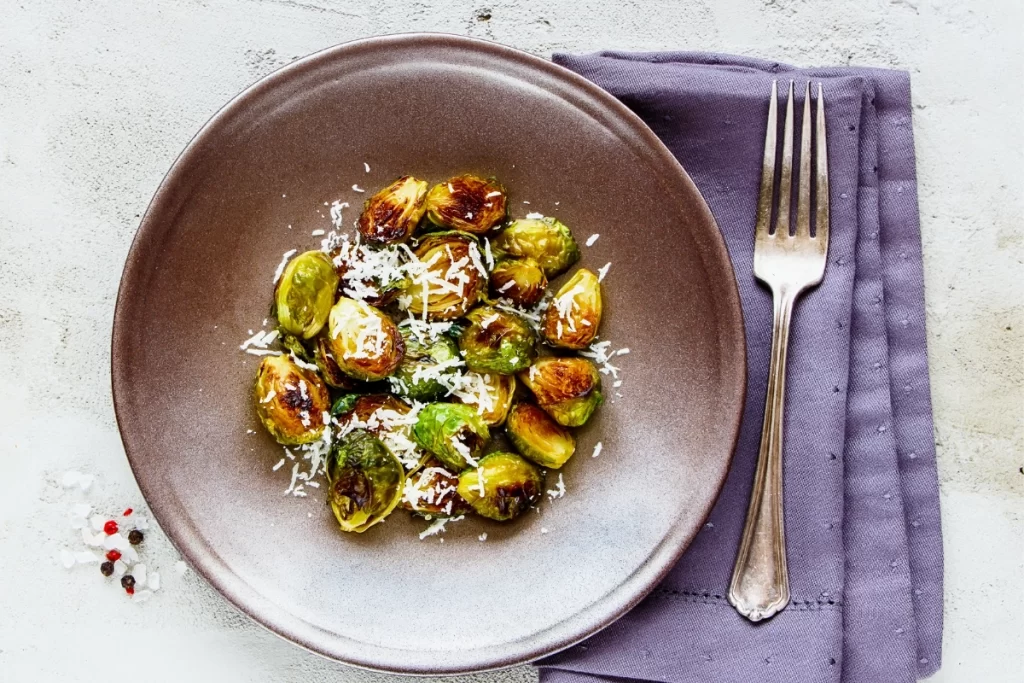 Garlic Parmesan Roasted Brussels Sprouts