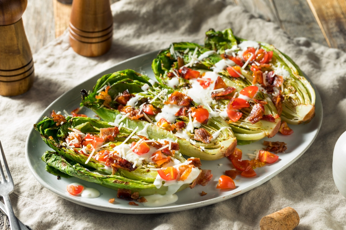 Grilled Romaine with Blue Cheese Vinaigrette Recipe