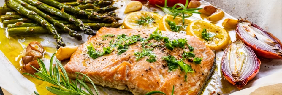 Salmon and Asparagus Sheet Pan