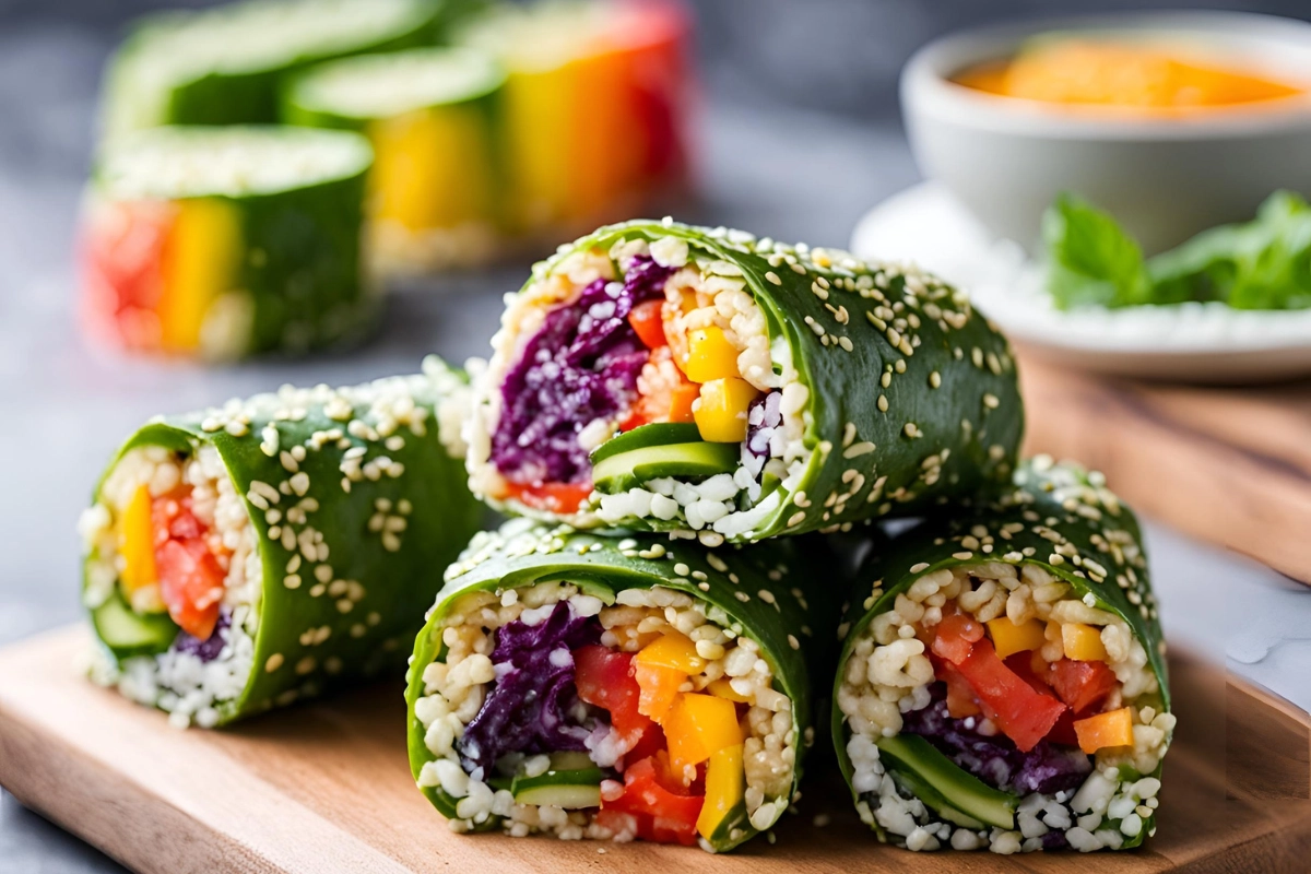 Rainbow Veggie Sushi Rolls